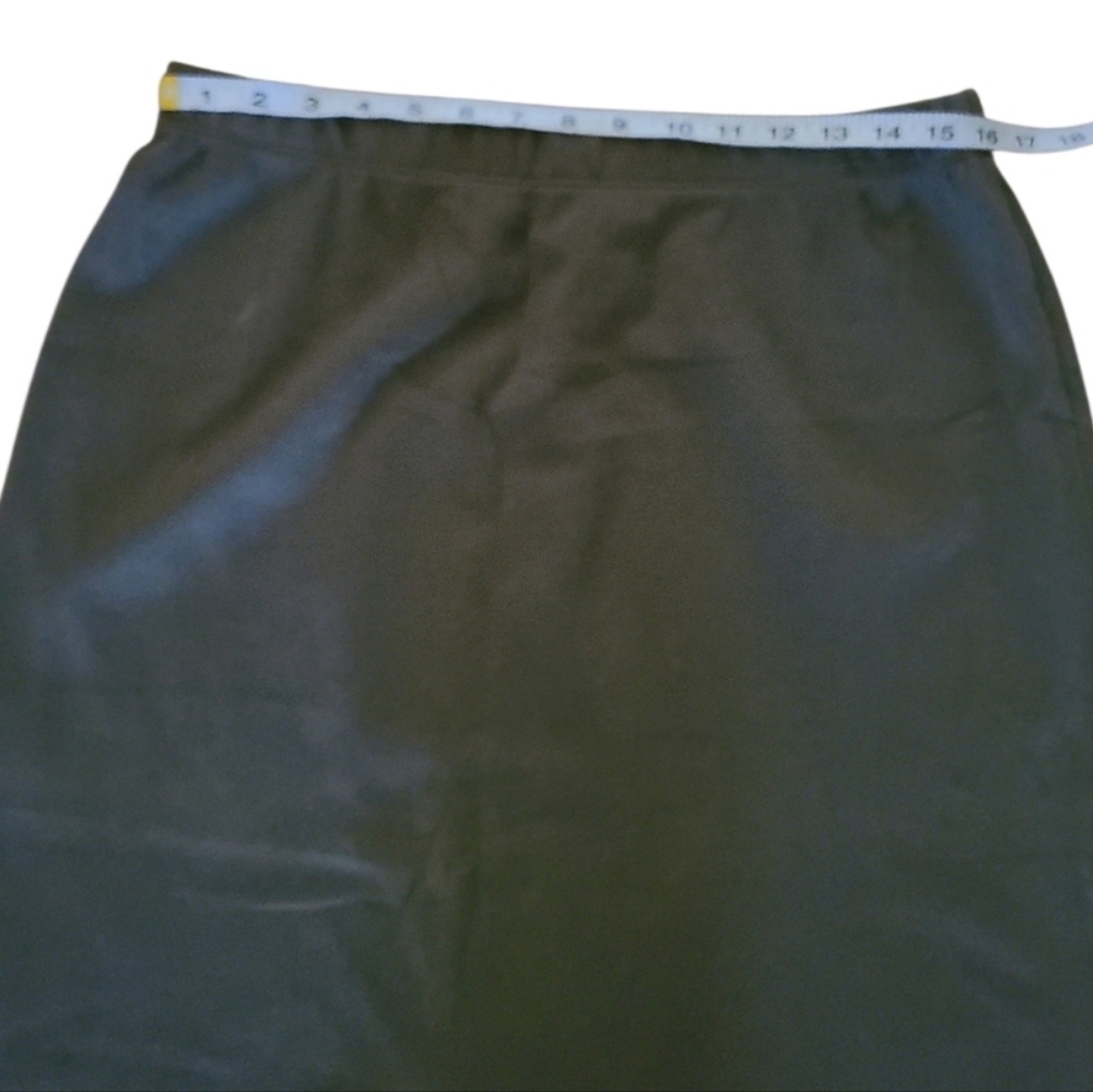 NWOT Eileen Fisher A Line Midi Side-Slit Skirt Khaki Green 100% Organic Cotton - Picture 13 of 17